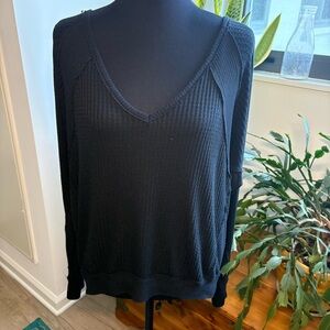 EUC Free People oversized waffle knit top- xs